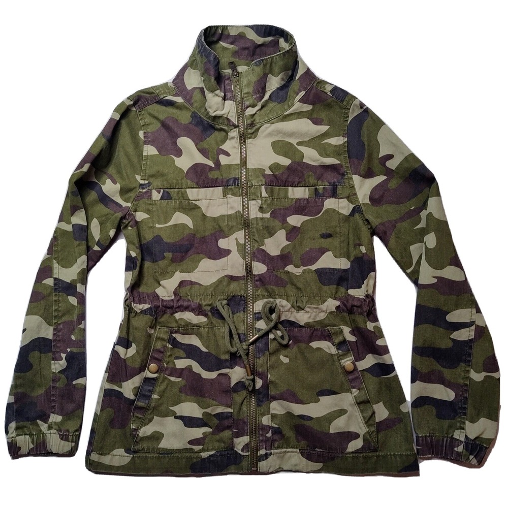 OLD NAVY Camo Full Zip Utility Military Army Jacket Women Size XS‎